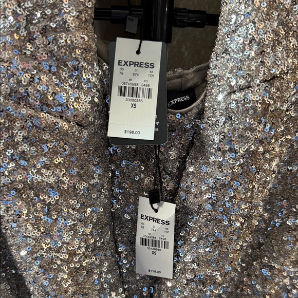 Silver Sequin Women's Blazer and Pants Set - Picture 3 of 11